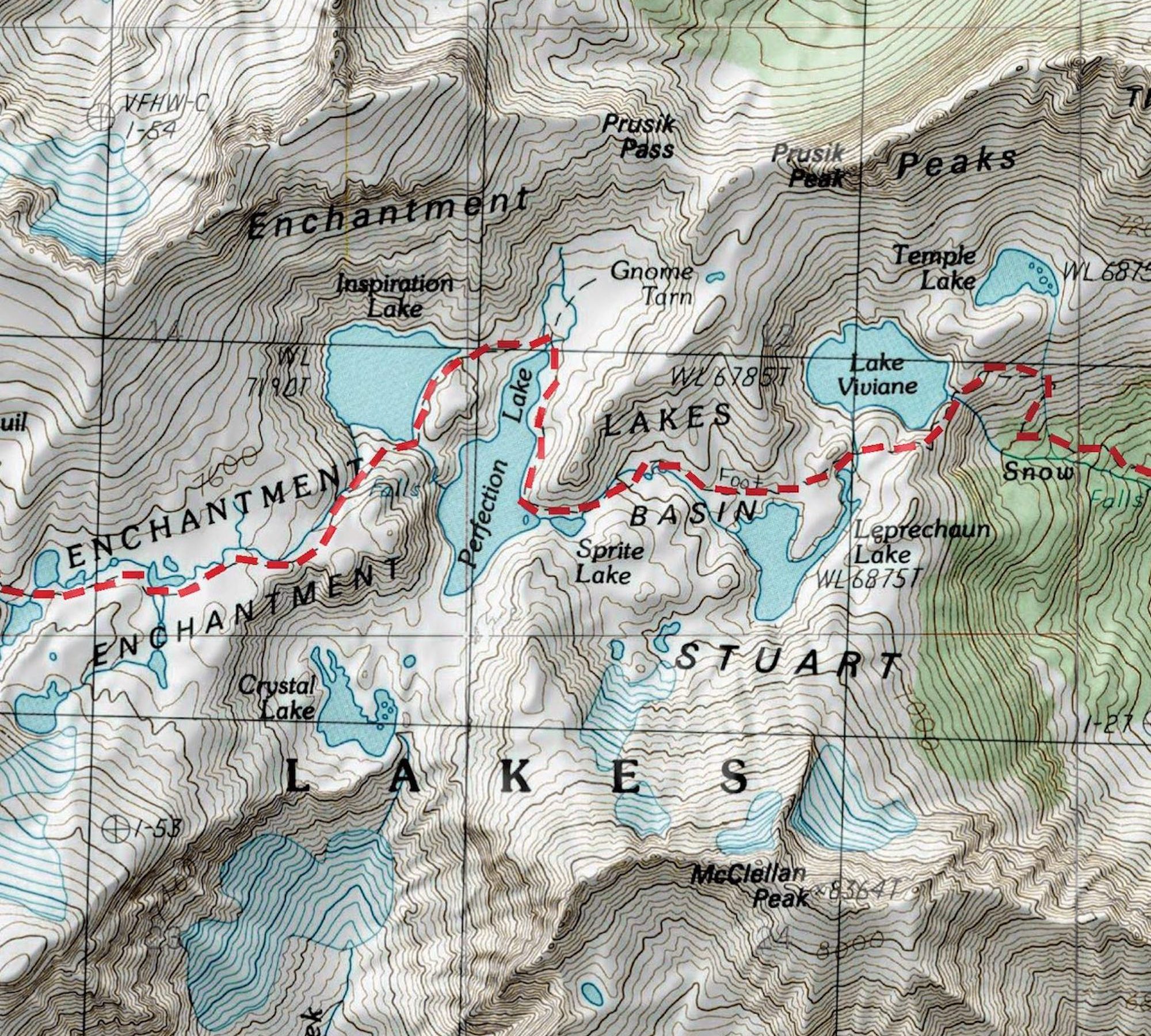 The Enchantments trail map